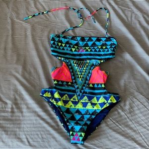 Mara Hoffman one piece swimsuit with cutout sides
